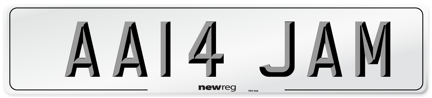 AA14 JAM Number Plate from New Reg